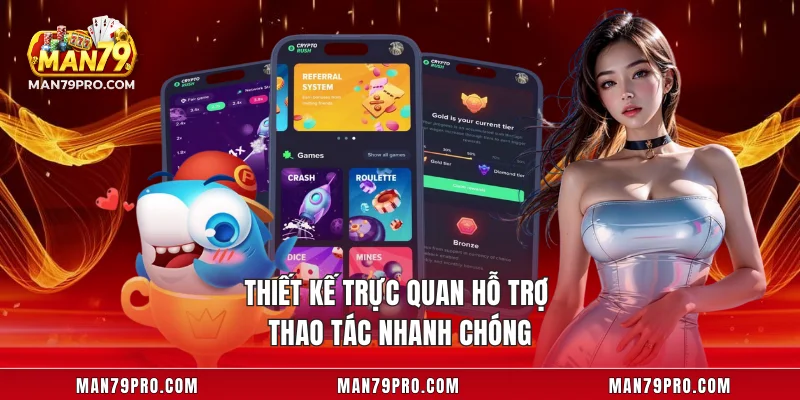 Tải App MAN79 Thiết kế trực quan hỗ trợ thao tác nhanh chóng